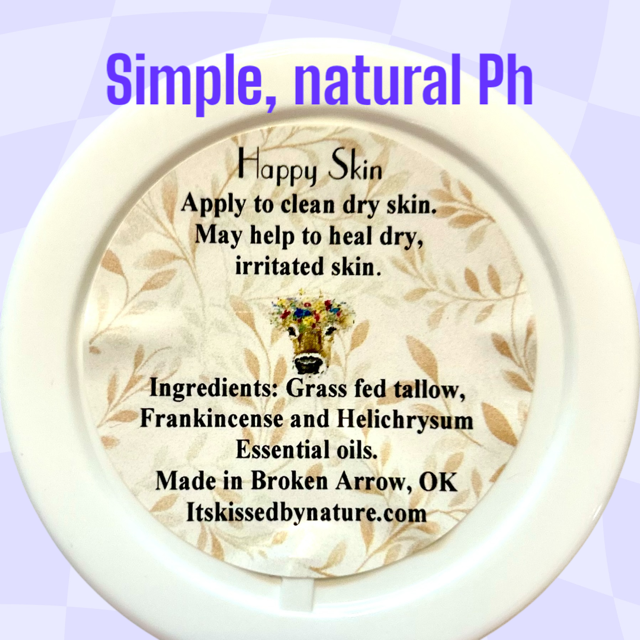 Happy Skin, Tallow balm, frankincnse and helichrysum,2 oz