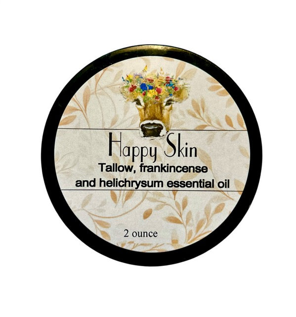 Happy Skin, Tallow balm, frankincnse and helichrysum,2 oz