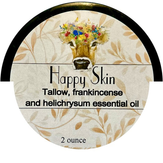 Happy Skin, Tallow balm, frankincnse and helichrysum,2 oz