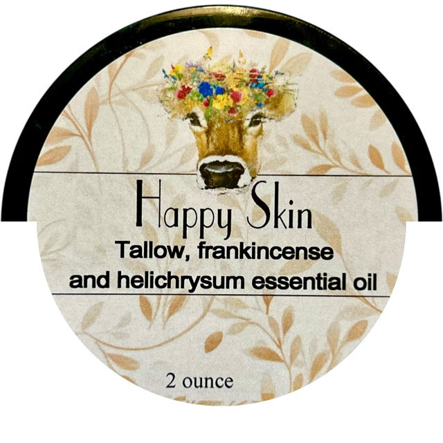 Happy Skin, Tallow balm, frankincnse and helichrysum,2 oz